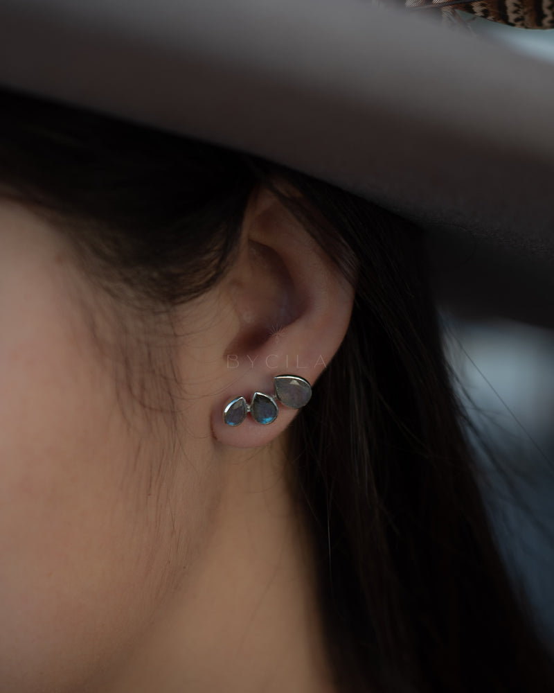 Emilia Earrings * Labradorite * Gold Plated, Silver Plated and Rose Gold * BJE171C