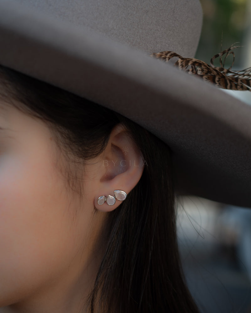 Emilia Earrings * Rose Quartz * Gold Plated, Silver Plated and Rose Gold Plated * BJE172C