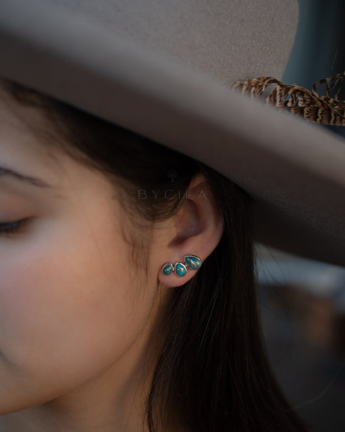 Emilia Earrings * Cooper Turquoise * Gold Plated, Silver Plated and Rose Gold * BJE173C