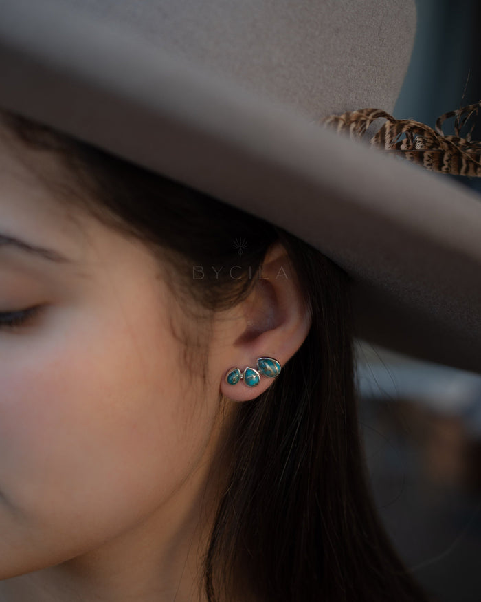 Emilia Earrings * Cooper Turquoise * Gold Plated, Silver Plated and Rose Gold * BJE173B