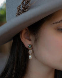Nadja Earrings * Labradorite, Rose Quartz & Pearl * Gold Plated * BJE268