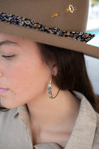 Nati Earrings * Moonstone, Copper Turquoise & Labradorite * Gold Plated 18k * BJE290