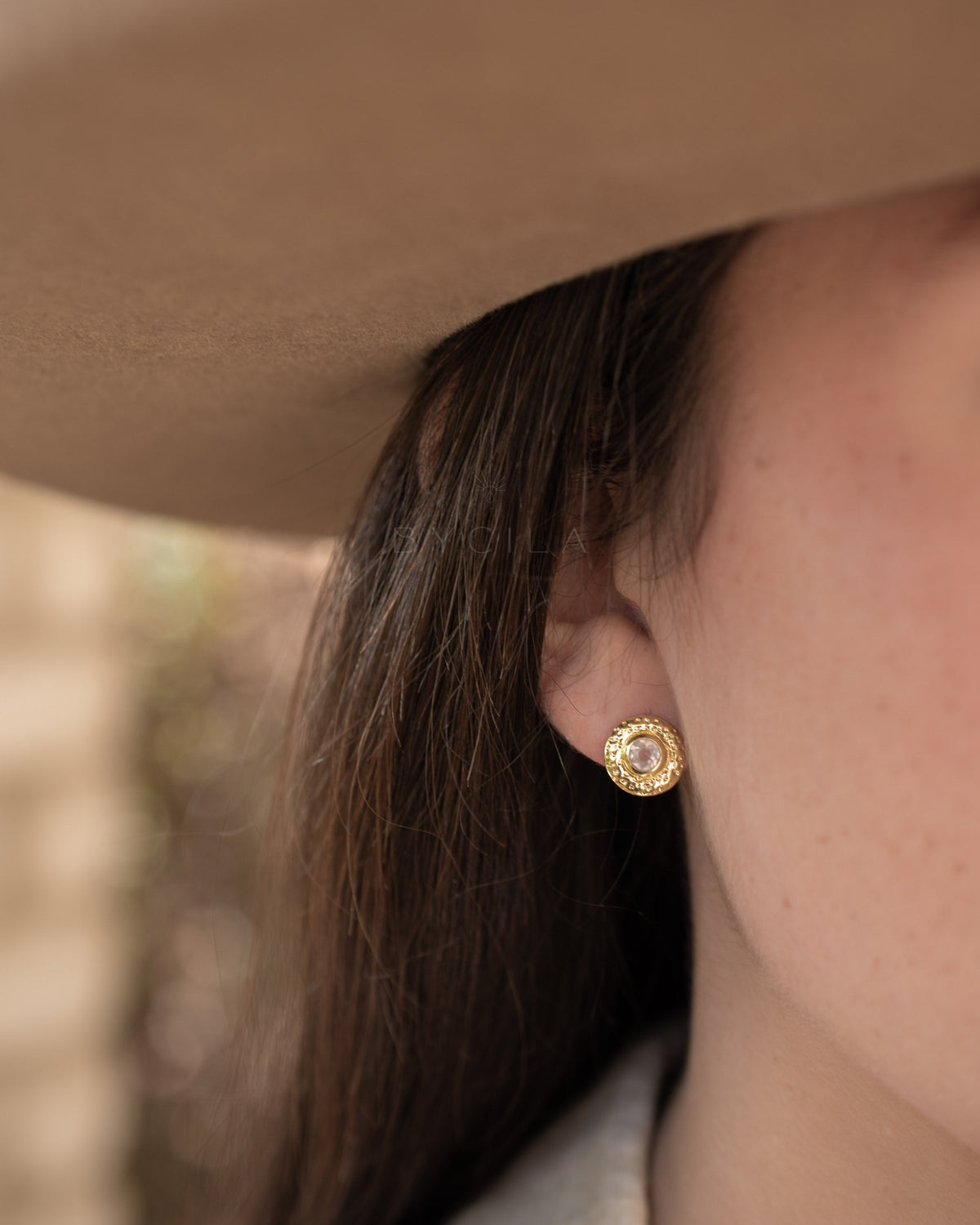 Joanne Earrings * Clear Quartz * Gold Plated 18k * BJE254