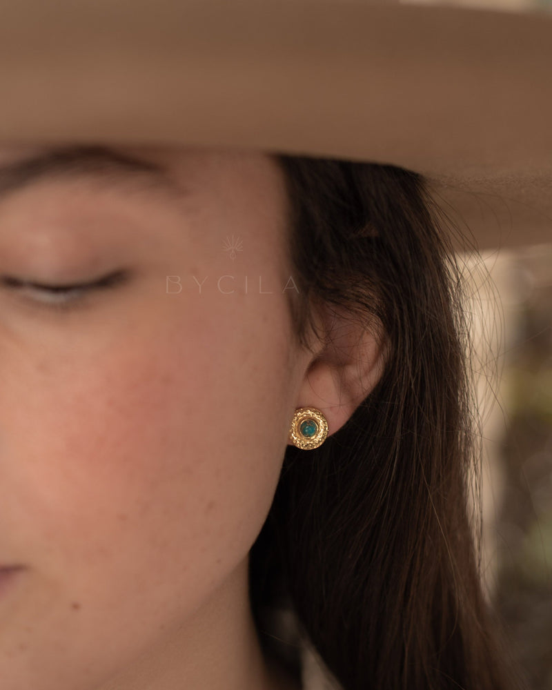Joanne Earrings * Copper Turquoise * Gold Plated 18k * BJE256