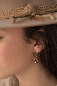 Camille Earrings * Moonstone, Aqua Chalcedony hydro & Purple Chalcedony hydro * Gold Plated 18k * BJE308
