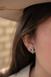 Camille Earrings * Amazonite, Labradorite & Iolite hydro * Gold Plated 18k * BJE305