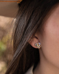 Camille Earrings * Moonstone, Labradorite & Rose Quartz * Gold Plated 18k * BJE306