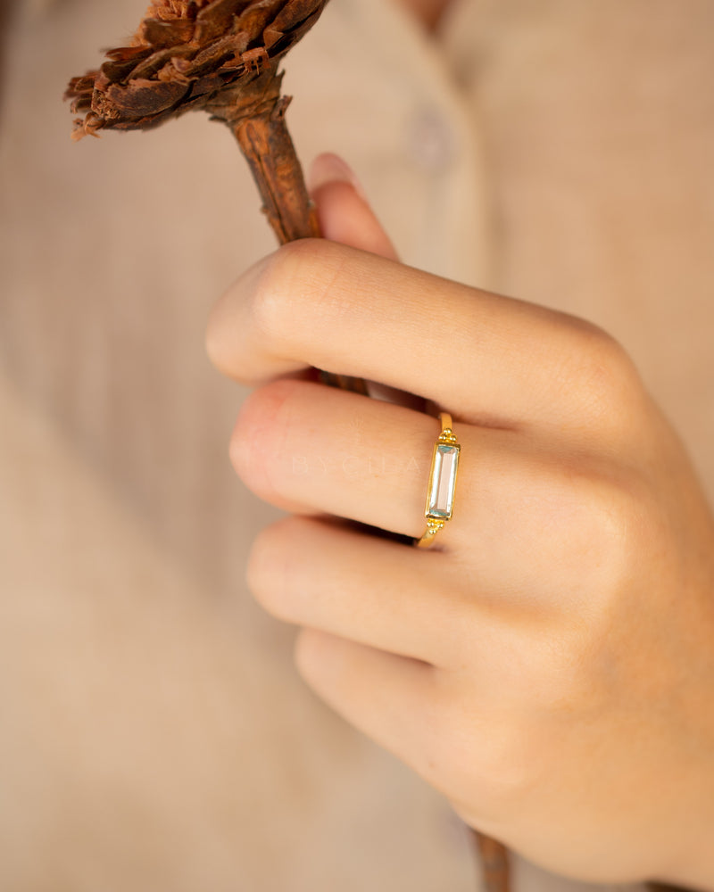 Mariana Ring * Blue Topaz hydro * Gold Plated 18k * BJR343