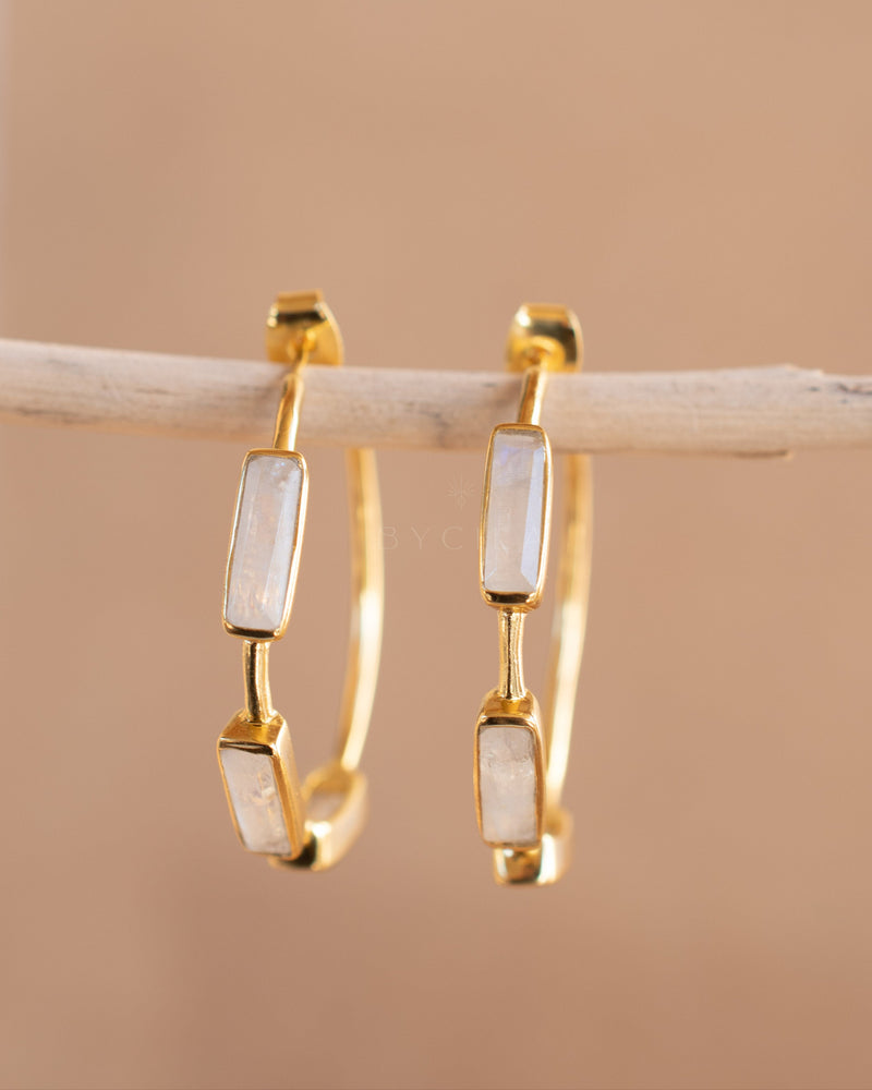 Talita Earrings * Moonstone * Gold Plated * BJE237