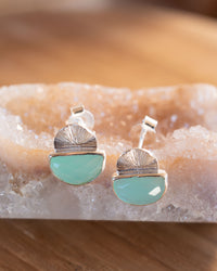 Bellinha Earrings * Aqua Chalcedony * Gold Plated 18k  or Sterling Silver 925* BJE159