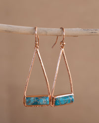 Marina Earrings * Copper Turquoise * Gold Plated 18k, Silver Plated or Rose Gold Plated * BJE002A