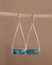 Marina Earrings * Copper Turquoise * Gold Plated 18k, Silver Plated or Rose Gold Plated * BJE002A