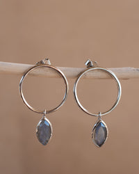 Agatha Earrings * Labradorite * Rose Gold Plated , Silver Plated, or Gold Plated *  BJE079B