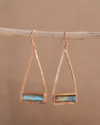 Marina Earrings * Labradorite * Gold Plated 18k or Silver Plated * BJE003A