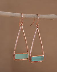 Marina Earrings * Aqua Chalcedony * Gold Plated 18k, Silver Plated or Rose Gold Plated * BJE005C