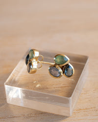 Camille Earrings * Amazonite, Labradorite & Iolite hydro * Gold Plated 18k * BJE305