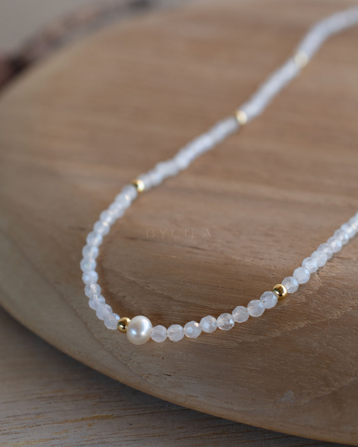 Jess Necklace ~ Moonstone * Gold Plated or Sterling Silver 925 * BJN176
