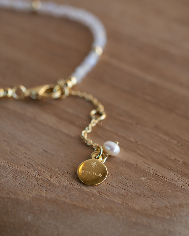 Jess Necklace ~ Moonstone * Gold Plated or Sterling Silver 925 * BJN176