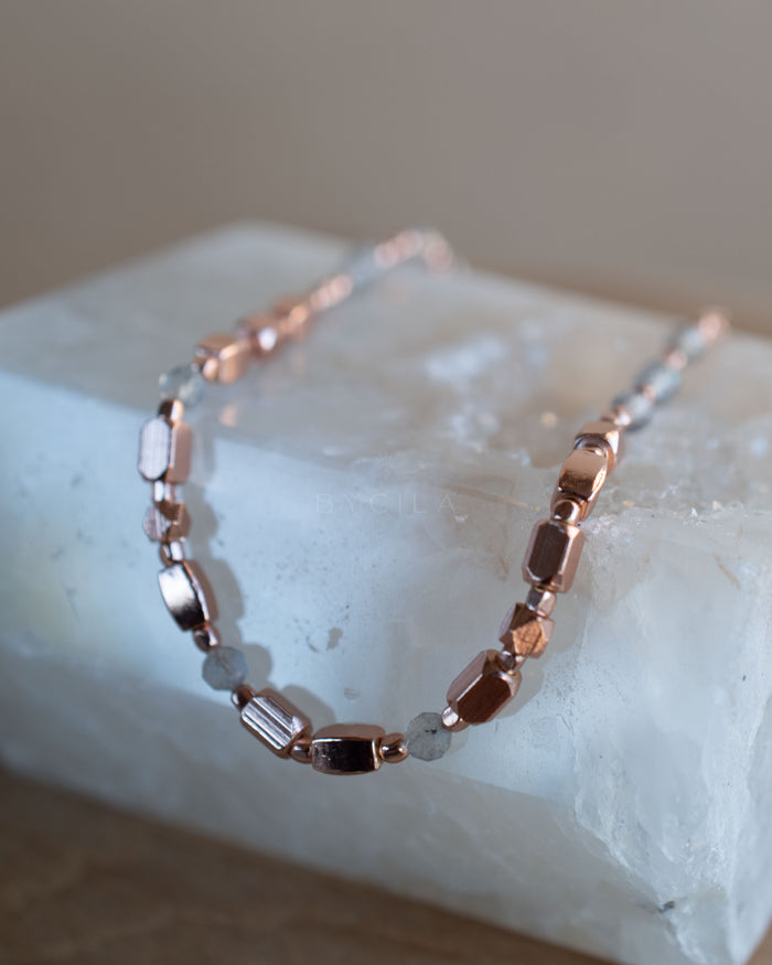 Aurora Choker * Labradorite * Gold Plated , Rose Gold or Silver Plated * BJN014