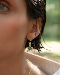 Laila Earrings * Labradorite & Moonstone * Gold Plated * BJE293