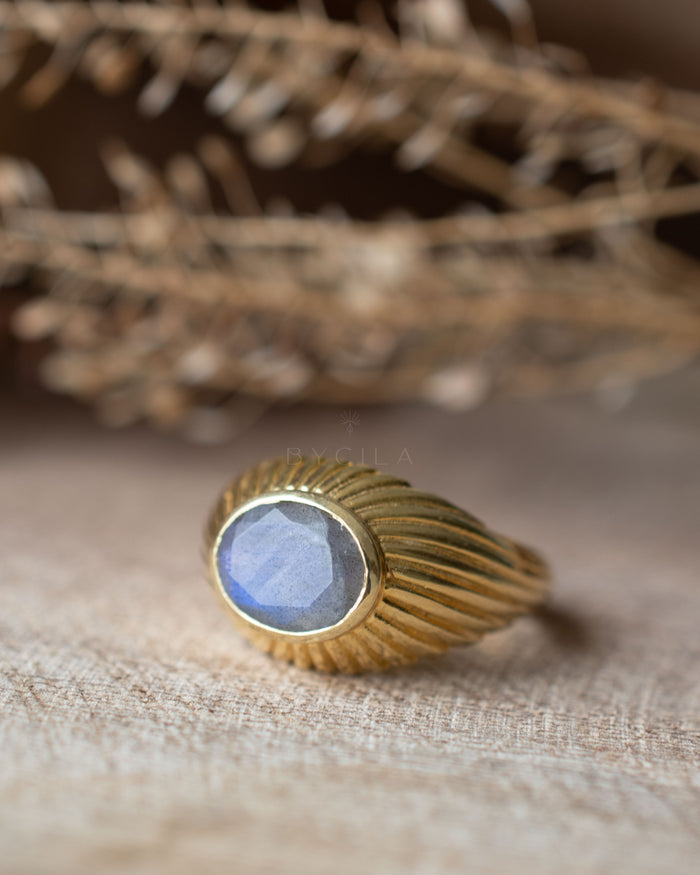 Leily Ring * Labradorite * Gold Plated 18k * BJR345