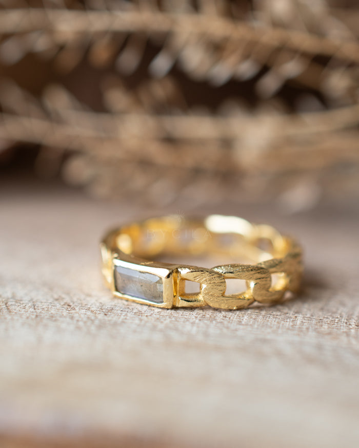 Joely Ring * Labradorite * Gold Plated 18k * BJR174