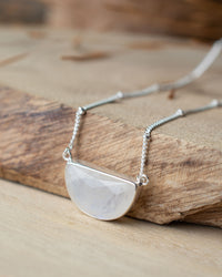 Celeste Half Moon Necklace * Moonstone * Gold Plated over Sterling Silver or Sterling Silver 925 * BJN006