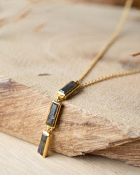 Labradorite, Green Onyx, Moss Agate or Aqua Chalcedony Necklace * Gold Plated 18k * Gemstone * Modern * Layered *BJN184