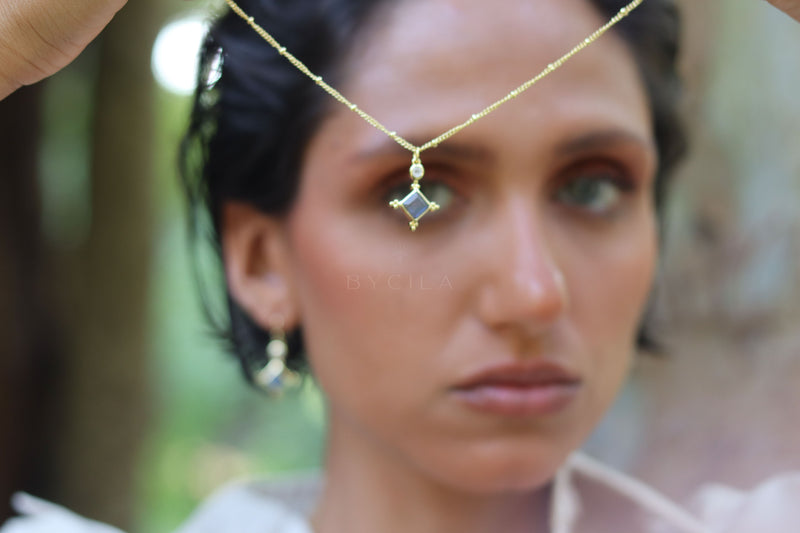 Laila Necklace * Labradorite & Moonstone * Gold Plated 18k * BJN202