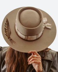 Feather Nude Fedora Hat * Australian Wool * BJH023