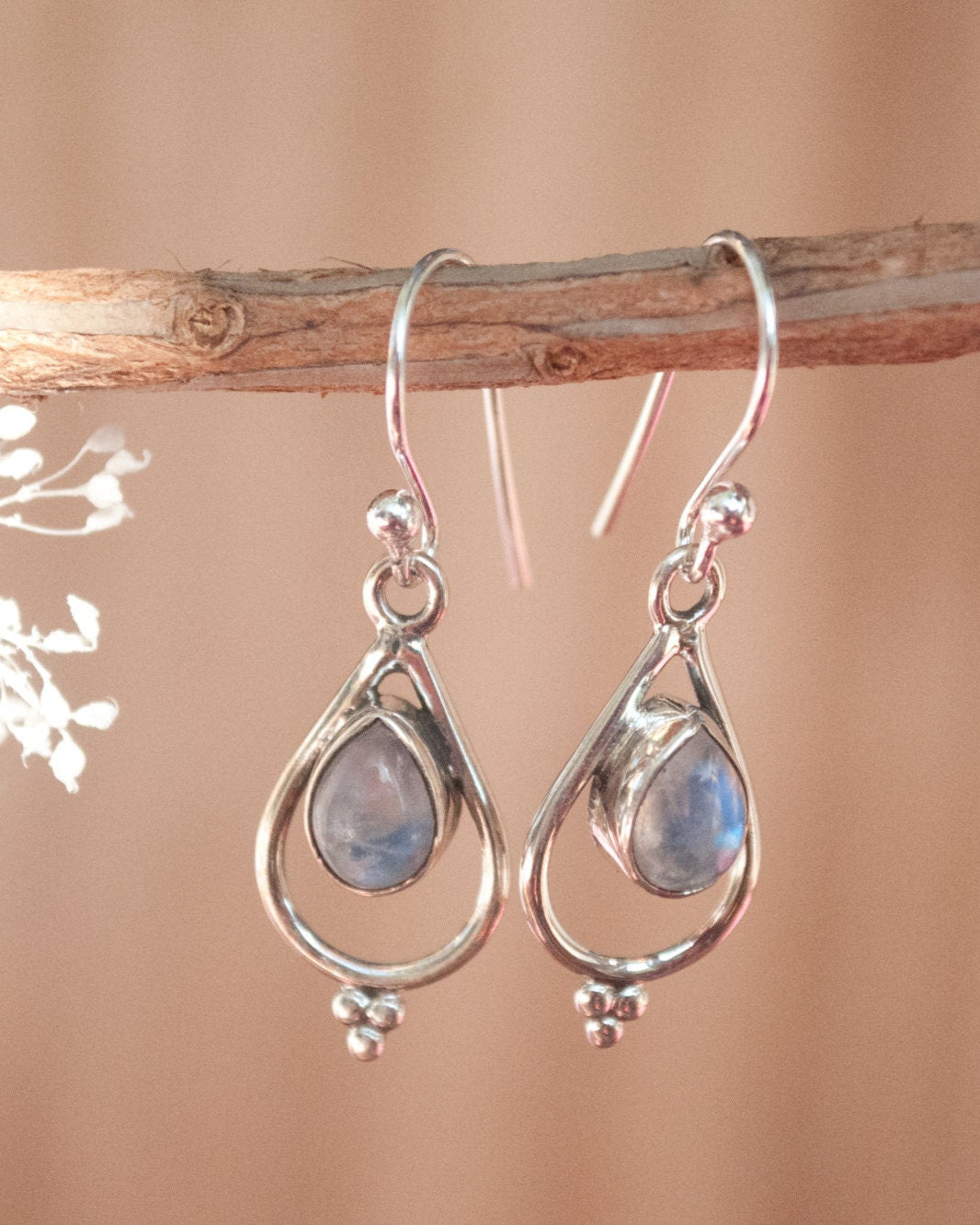 Labradorite Sterling Silver Earrings * Garnet Sterling Silver Earrings *Moonstone Earrings *Gemstone* Natural* Organic* Jewelry BJE039