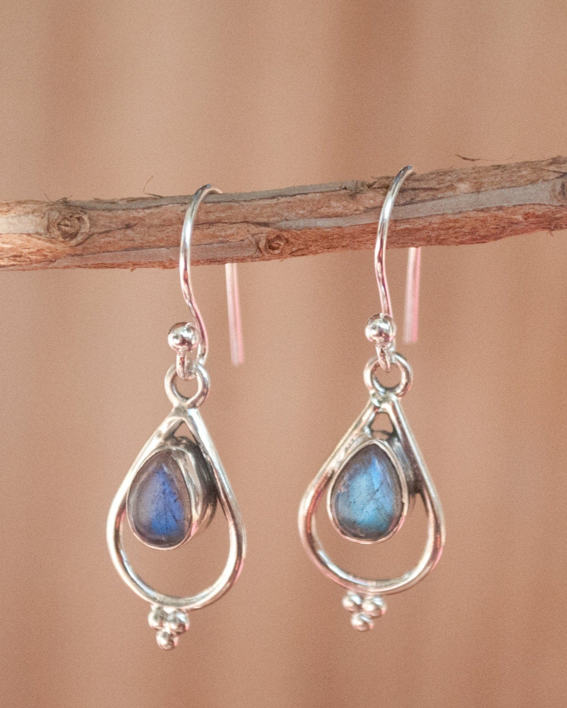 Labradorite Sterling Silver Earrings * Garnet Sterling Silver Earrings *Moonstone Earrings *Gemstone* Natural* Organic* Jewelry BJE039