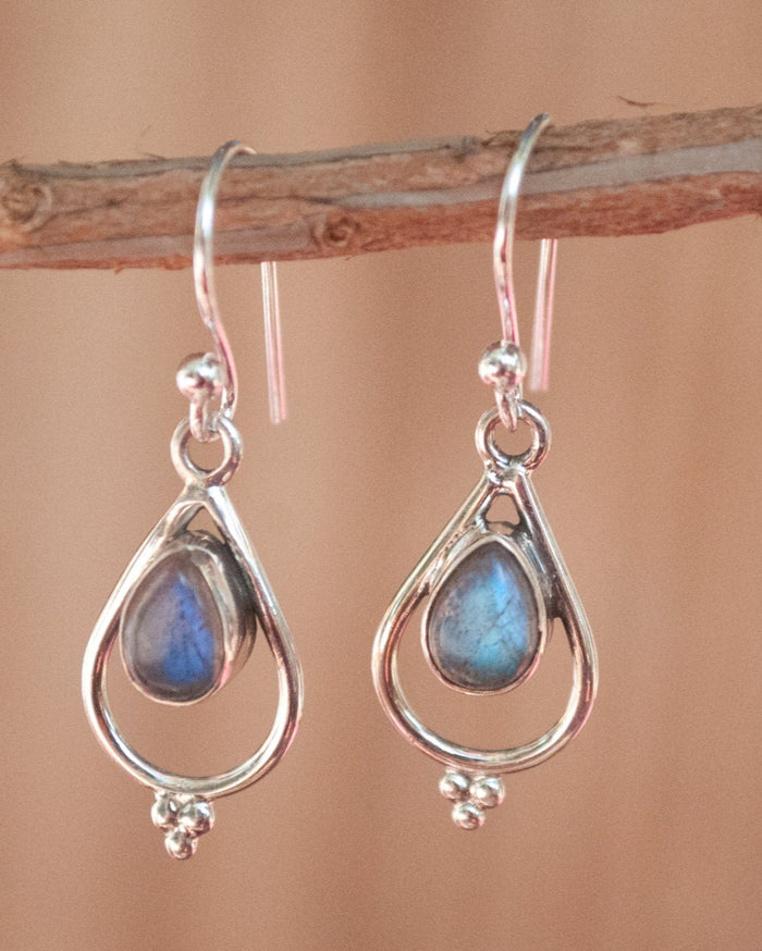 Labradorite Sterling Silver Earrings * Garnet Sterling Silver Earrings *Moonstone Earrings *Gemstone* Natural* Organic* Jewelry BJE039