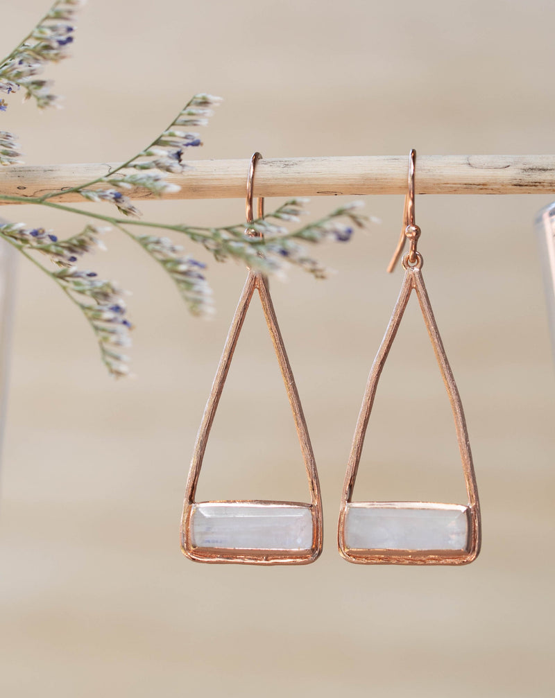 Marina Earrings * Moonstone * Gold Plated 18k, Silver Plated or Rose Gold Plated * BJE001A