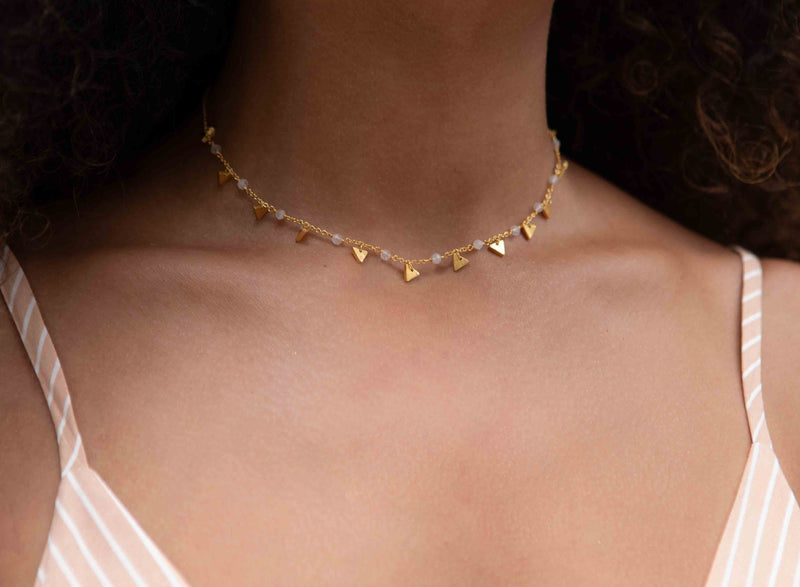 Moonstone, Rose Quartz, Labradorite or Turquoise Choker * Gold Plated * Handmade * Layered * Gemstone * Birthstone * Gift for Her *BJN135
