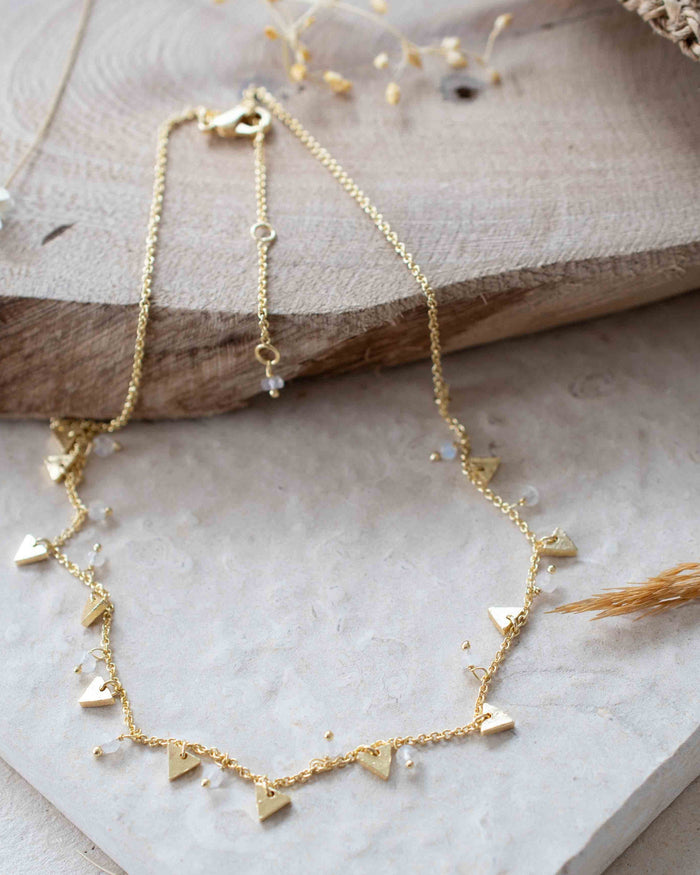 Moonstone, Rose Quartz, Labradorite or Turquoise Choker * Gold Plated * Handmade * Layered * Gemstone * Birthstone * Gift for Her *BJN135