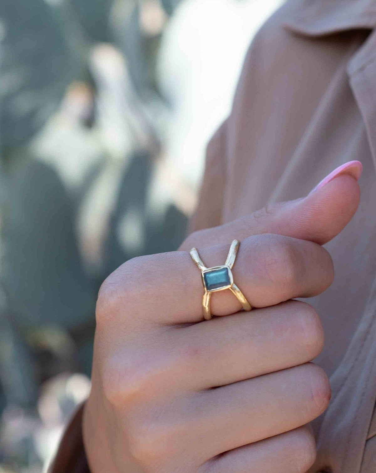 Rainbow Labradorite Ring * Gold Ring * Gemstone * Gold Plated * Statement *Bridal *Wedding * Natural * Thin *Handmade BJR315