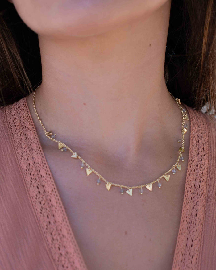 Moonstone, Rose Quartz, Labradorite or Turquoise Choker * Gold Plated * Handmade * Layered * Gemstone * Birthstone * Gift for Her *BJN135