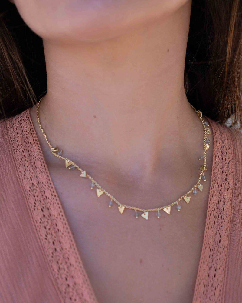 Moonstone, Rose Quartz, Labradorite or Turquoise Choker * Gold Plated * Handmade * Layered * Gemstone * Birthstone * Gift for Her *BJN135