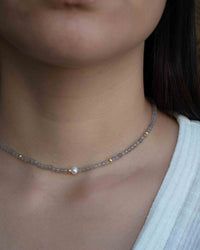 Labradorite & Pearl Bead Necklace * Gold Plated or Sterling Silver 925 * Handmade * Layered * Gemstone * Birthstone * Gift for Her *BJN177A