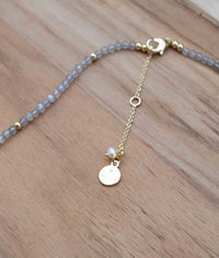 Labradorite & Pearl Bead Necklace * Gold Plated or Sterling Silver 925 * Handmade * Layered * Gemstone * Birthstone * Gift for Her *BJN177A