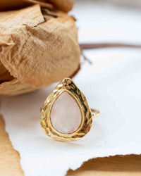 Rose Quartz Ring * 18k Gold Plated Ring * Statement Ring * Gemstone Ring * Pink * Bridal Ring * Wedding Ring *Organic Ring * Natural *BJR295