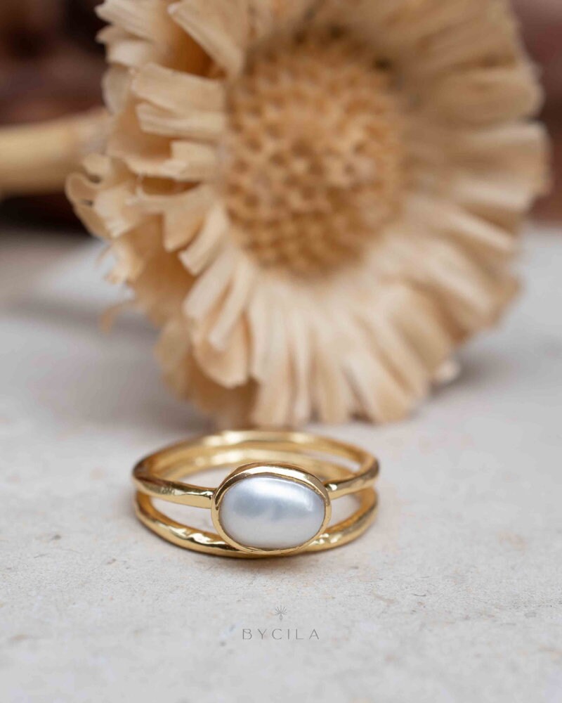 【wingbling】B[14kGold] Prince Pearl Fresh Water Pearl * Ring * Gold Plated * BJR327 – ByCila