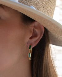 Green Onyx Hoop Gold Earrings * Handmade * Boho * Modern * Minimalist * Perfect Gift * ByCila Jewelry * BJE235