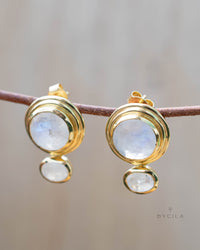 Moonstone Earrings Gold Plated 18k * BJE247