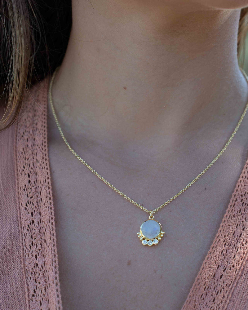 Labradorite, Moonstone or Rose Quartz & CZ Necklace * Gold Plated * Handmade * Minimalist * Layered * Gemstone * Birthstone * BJN