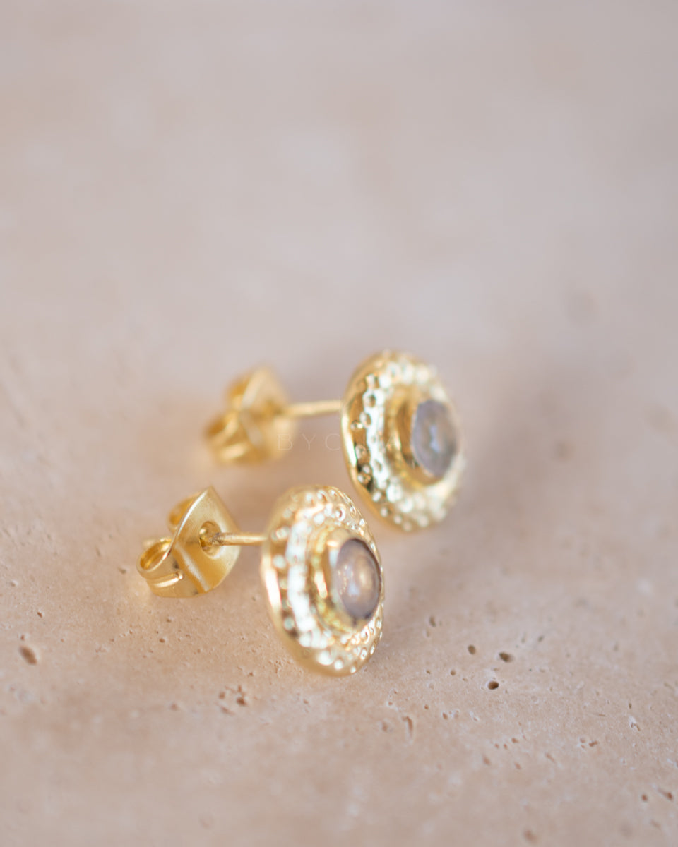 Joanne Earrings * Rose Quartz * Gold Plated 18k * BJE256