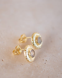 Joanne Earrings * Rose Quartz * Gold Plated 18k * BJE256