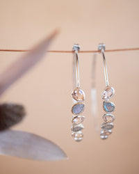 Nati Earrings * Labradorite and Morganite Hydro * Gold Plated 18k or Silver Plated * BJE166B