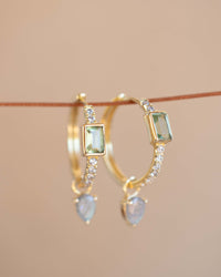 Neali Earrings * Green Amethyst, Labradorite
